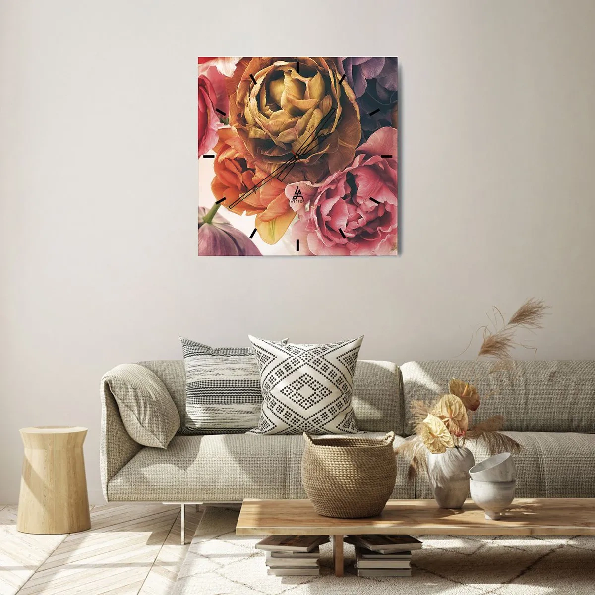 Wall clock - Clock on glass - Celebration of Life - 40x40 cm