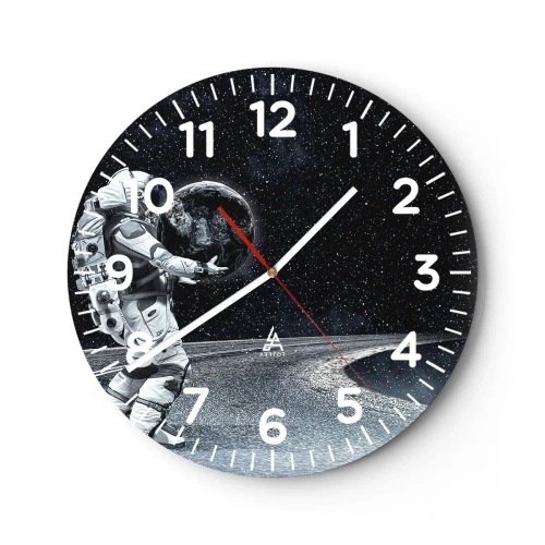 Wall clock - Clock on glass - On the Milky Way - 40x40 cm