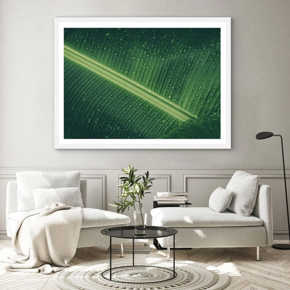 Poster in white frmae - Structure of Green - 100x70 cm