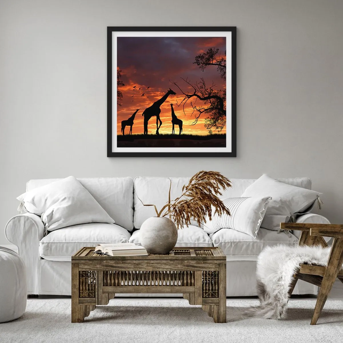 Poster in black frame - Small Dinner among Close Ones - 60x60 cm