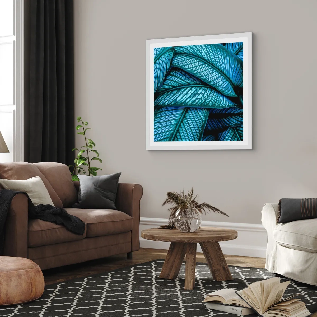 Poster in white frmae - Lifelines - 40x40 cm