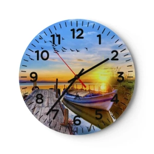 Wall clock - Clock on glass - Goodbye, See You tomorrow - 40x40 cm