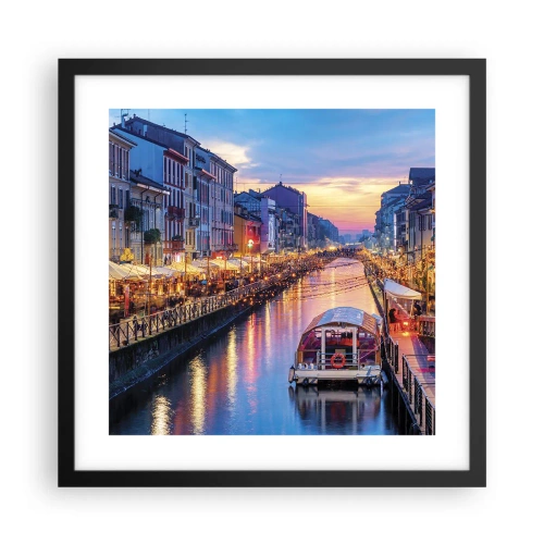 Poster in black frame - Evening of Light and Fun - 40x40 cm
