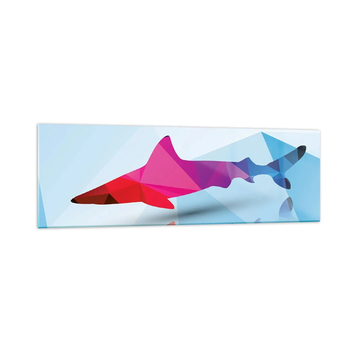 Glass picture - Shark in a Crystal Environment - 160x50 cm