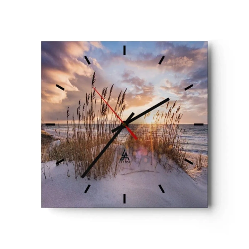 Wall clock - Clock on glass - Farewell to the Sun and Wind - 30x30 cm