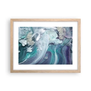 Poster in light oak frame - Currents of Blue - 40x30 cm