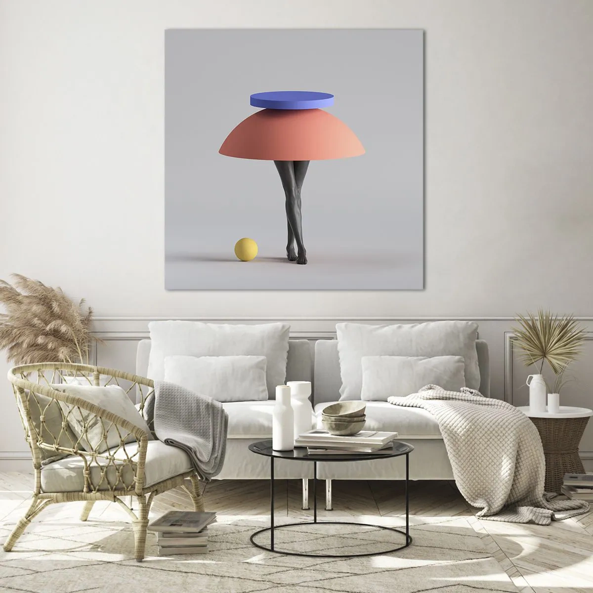 Glass picture - Surrealistic Composition - 60x60 cm