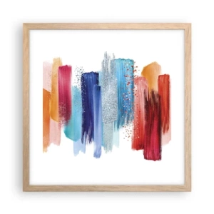 Poster in light oak frame - Up and Down - 40x40 cm