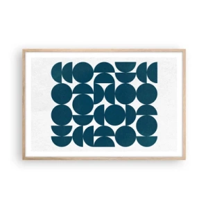 Poster in light oak frame - Circles and Semicircles - 91x61 cm