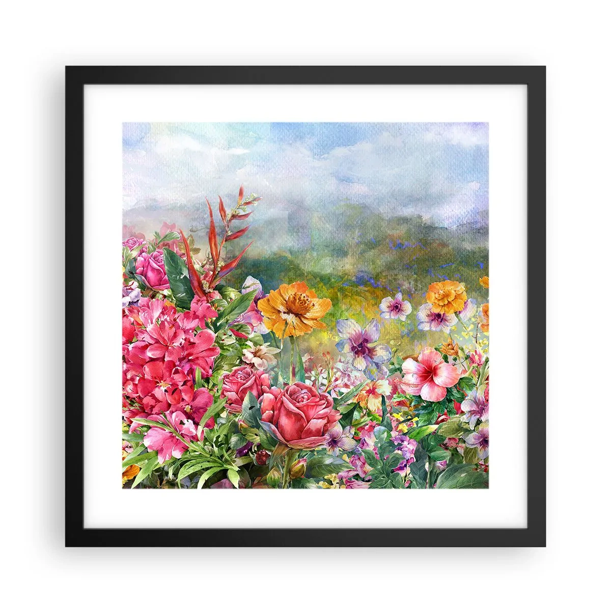 Poster in black frame - Garden which Went Crazy - 40x40 cm