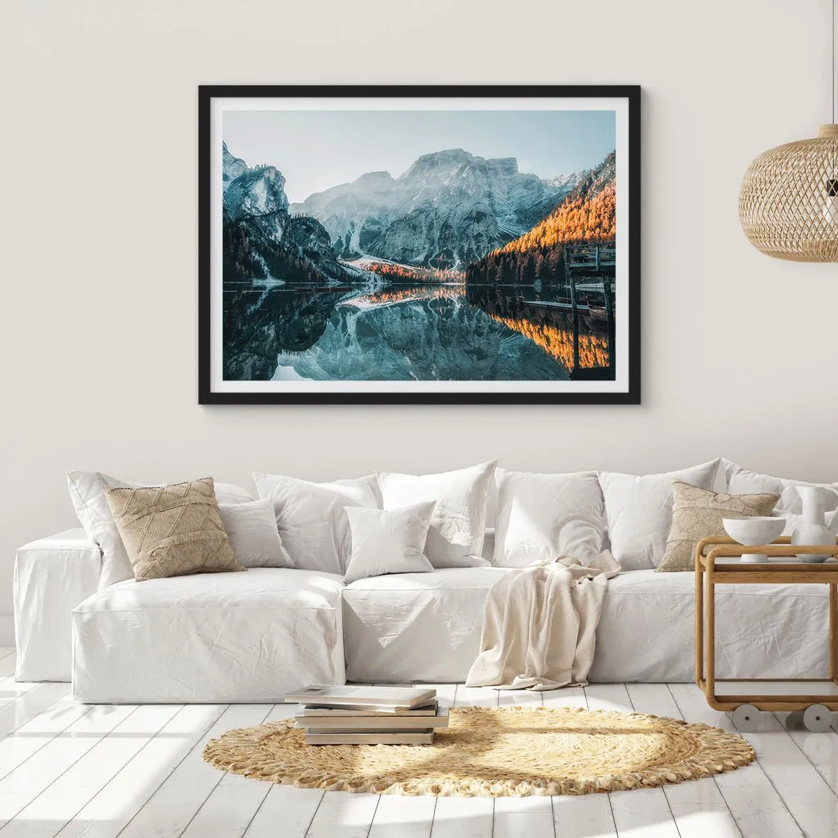 Poster in black frame - Mirror Landscape - 50x40 cm