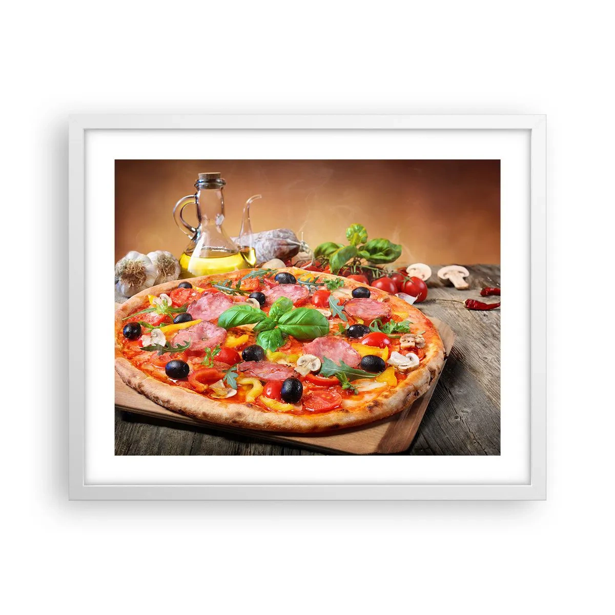 Poster in white frmae - With a Real Italian Flavouring - 50x40 cm