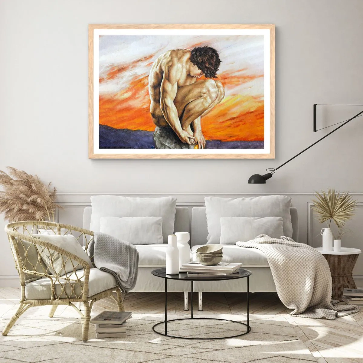 Poster in light oak frame - Submerged in Himself - 70x50 cm