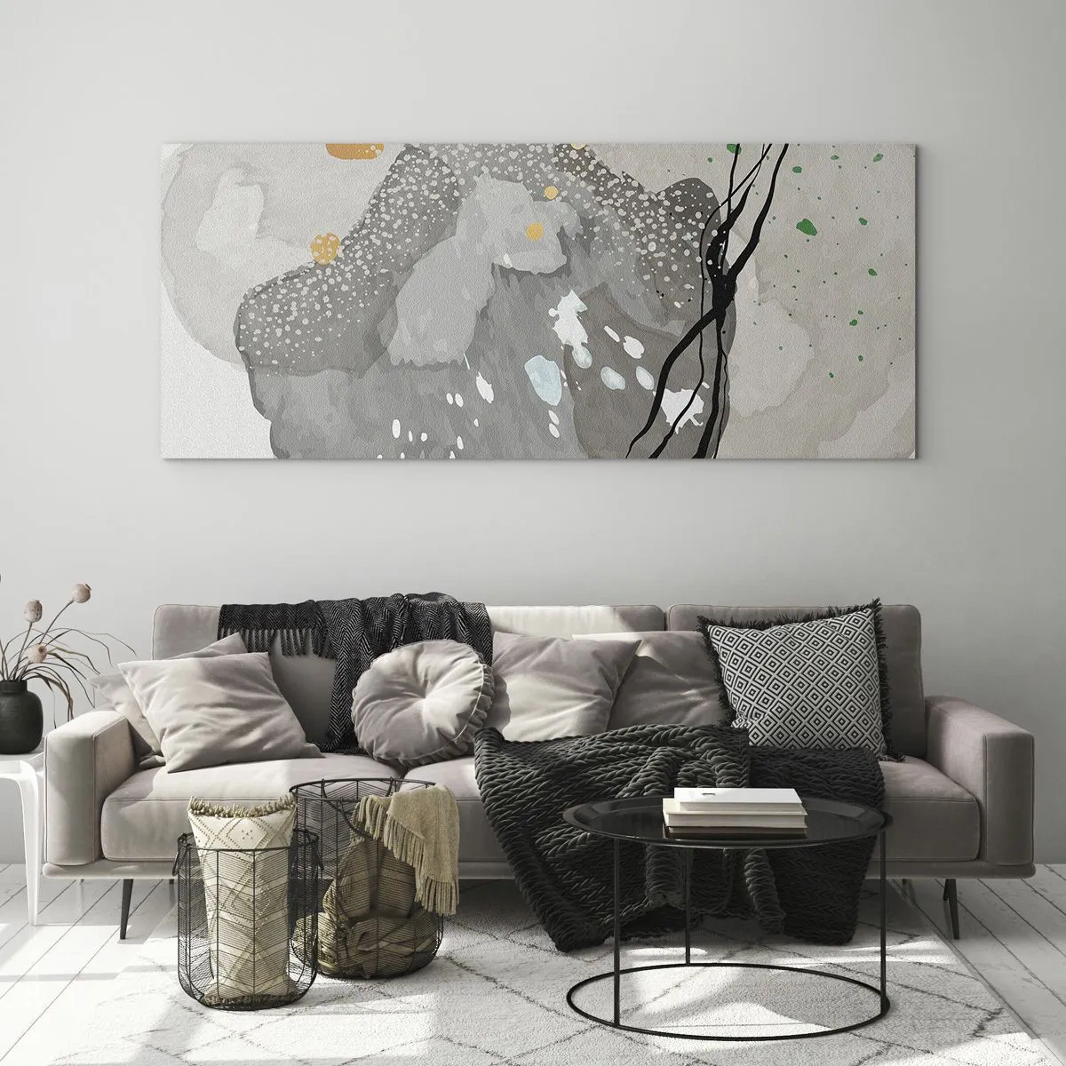 Glass picture - Organic Composition  - 100x40 cm