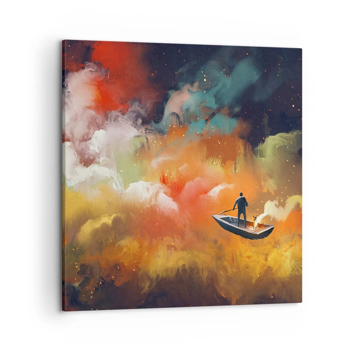 Canvas picture - Through the Galaxy in a Boat - 50x50 cm