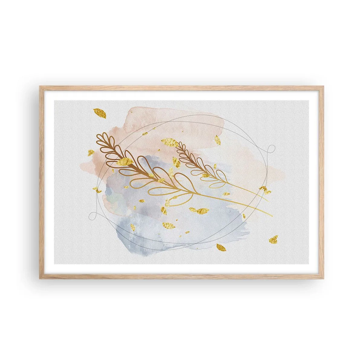 Poster in light oak frame - Golden Blast - 91x61 cm