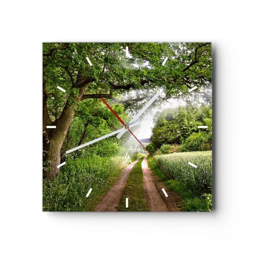 Wall clock - Clock on glass - Et in Arcadia Ego - 40x40 cm