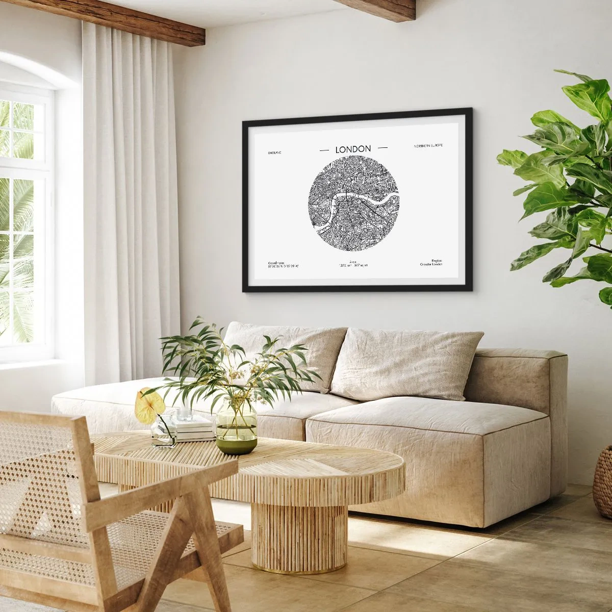 Poster in black frame - Anatomy of London - 70x50 cm