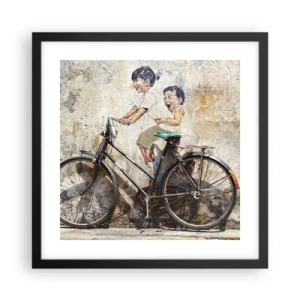 Poster in black frame - True or False? - 40x40 cm