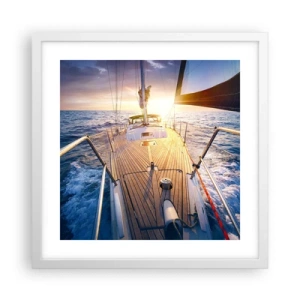 Poster in white frmae - Running on Waves - 40x40 cm