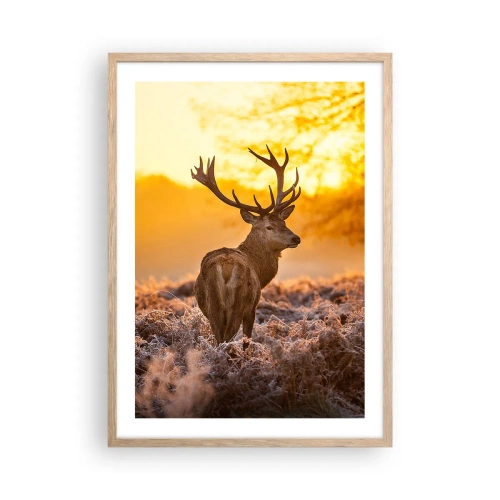 Poster in light oak frame - King of Autumnal Forest - 50x70 cm