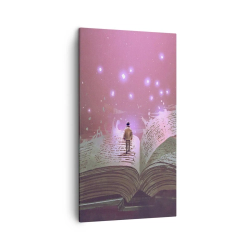 Canvas picture - Invitation to Another World -Read It! - 45x80 cm