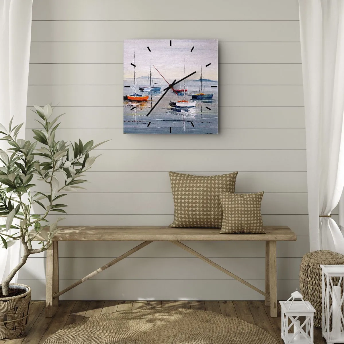 Wall clock - Clock on glass - Deserved Rest - 40x40 cm