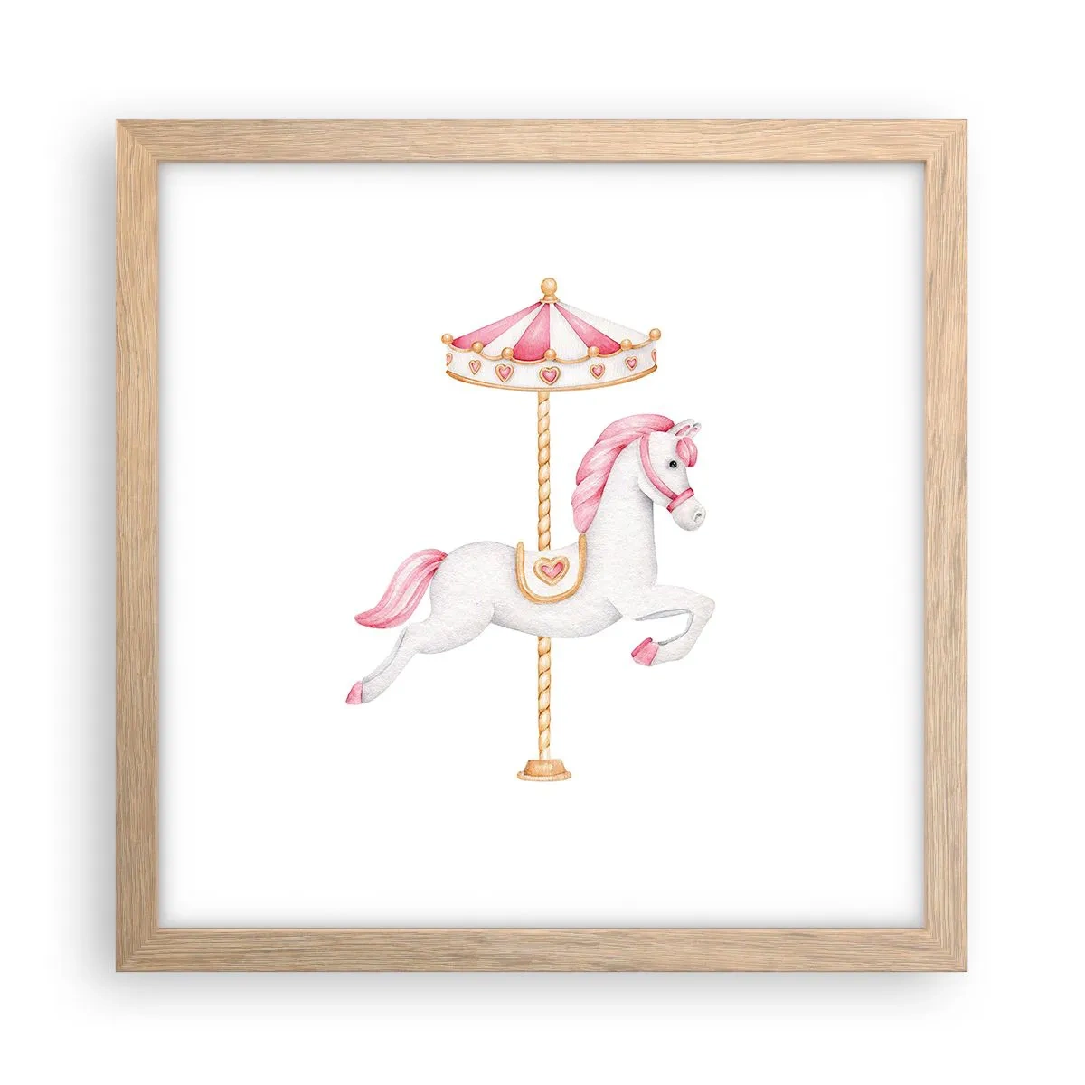 Poster in light oak frame - Off the Hoofs - 30x30 cm