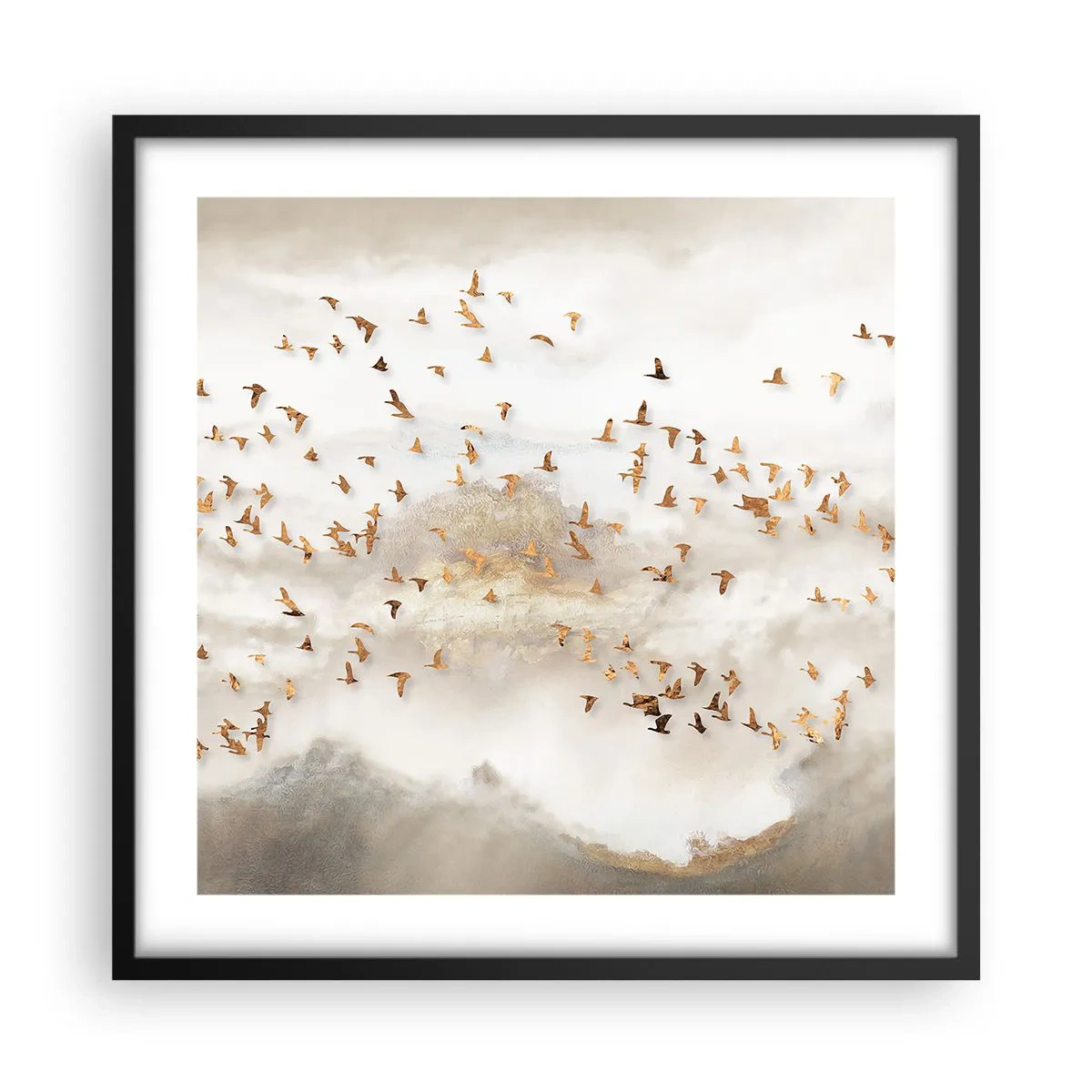 Poster in black frame - It Is Time - 50x50 cm