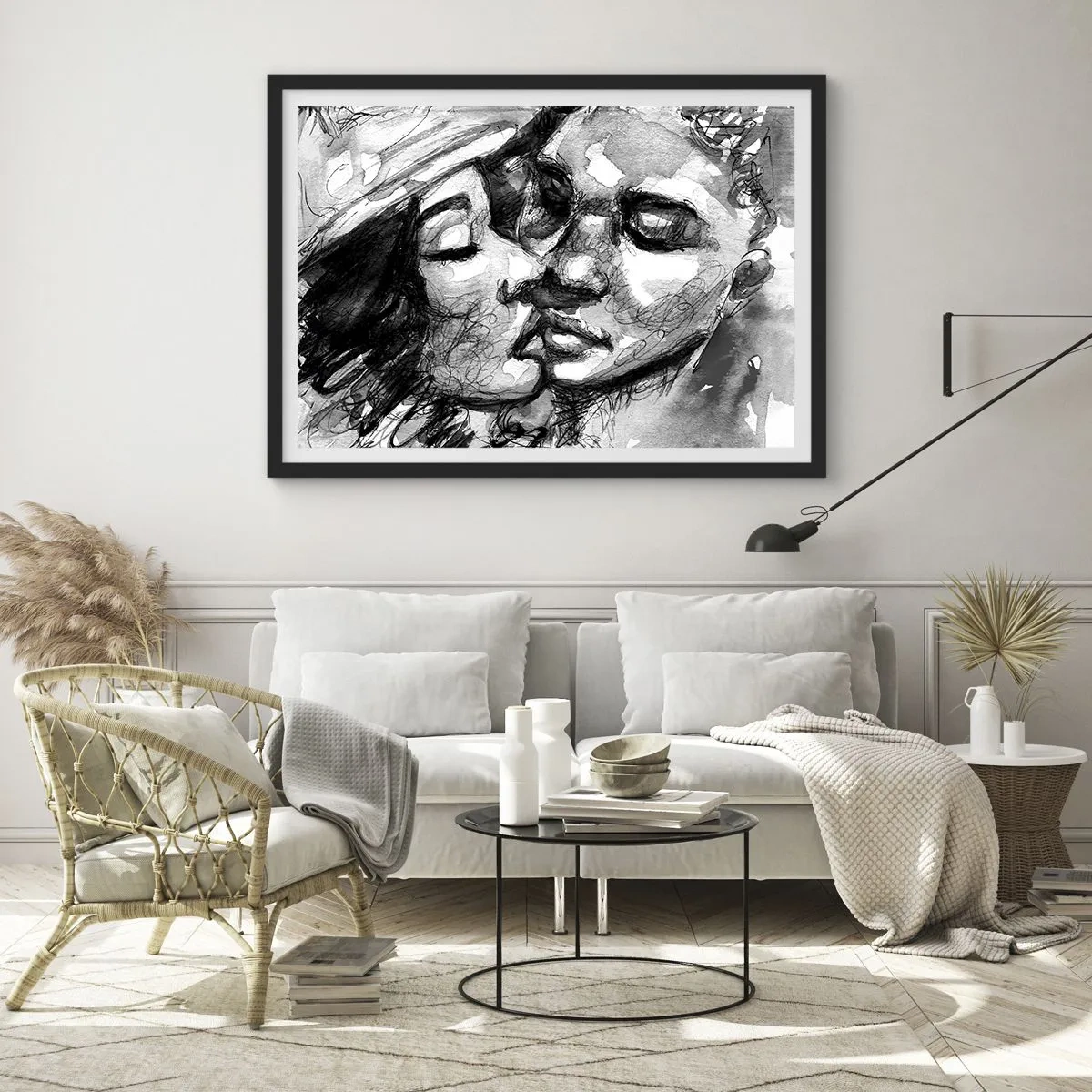 Poster in black frame - Tender Moment - 40x30 cm