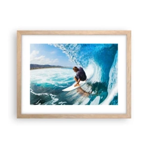 Poster in light oak frame - Dancing with Waves - 40x30 cm