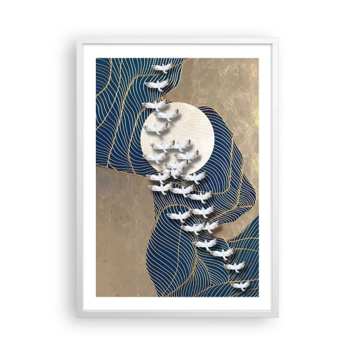 Poster in white frmae - Freedom, Travel, Community - 50x70 cm