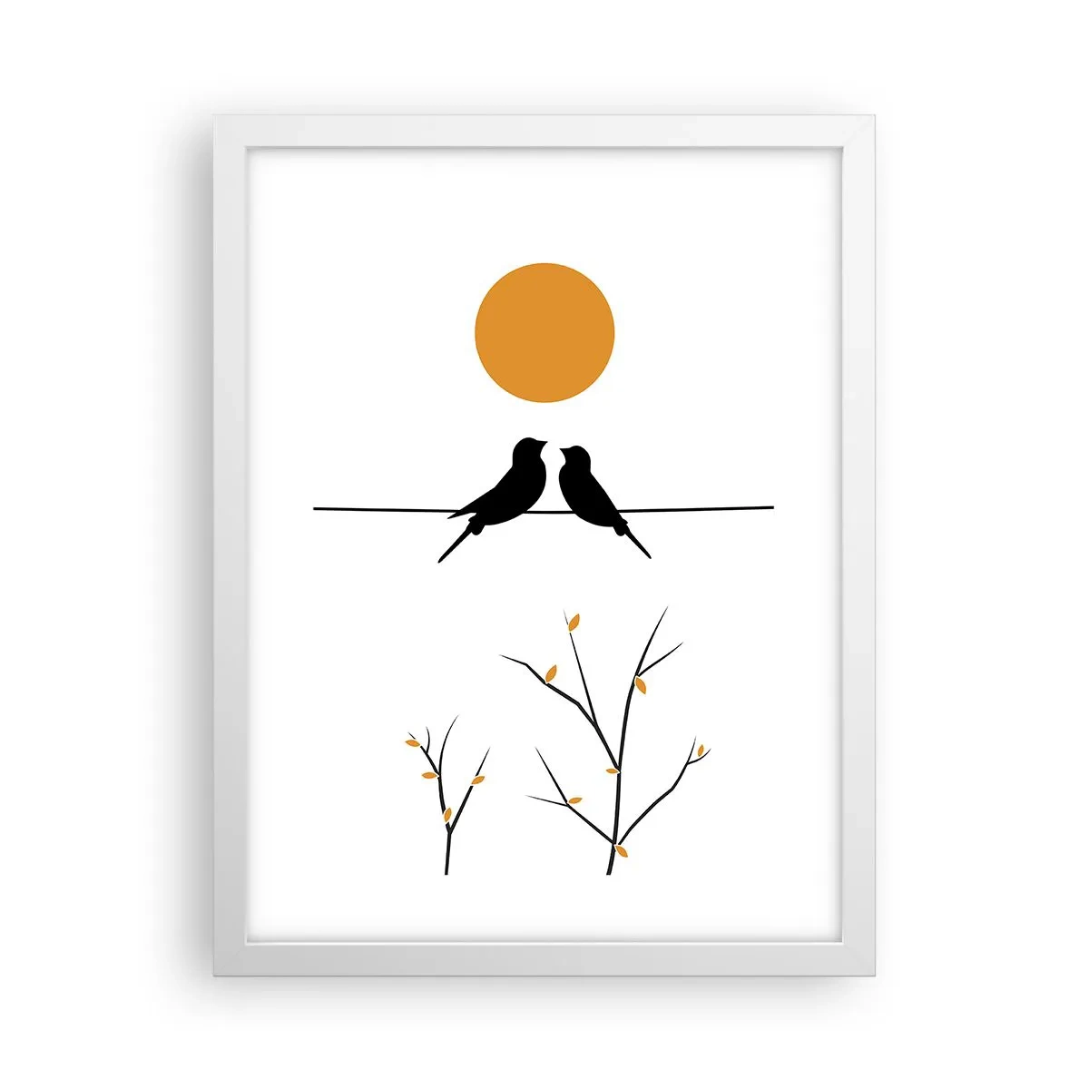 Poster in white frmae - Nightingale Evening - 30x40 cm