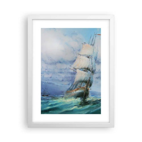 Poster in white frmae - Happy Winds - 30x40 cm