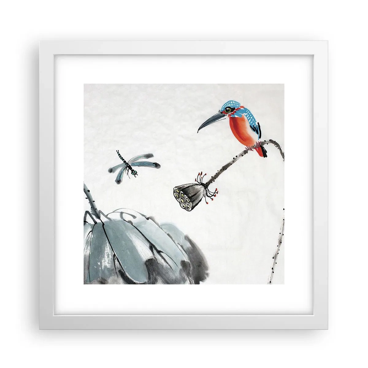 Poster in white frmae - Life of a Meadow - 30x30 cm