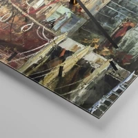 Clock face with lines