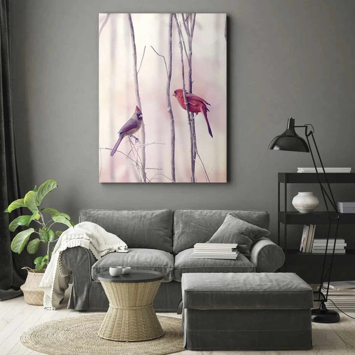 Canvas picture - Tale of a Pink Forest - 45x80 cm