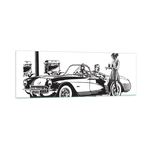 Glass picture - Careless America in the 60-ies - 90x30 cm