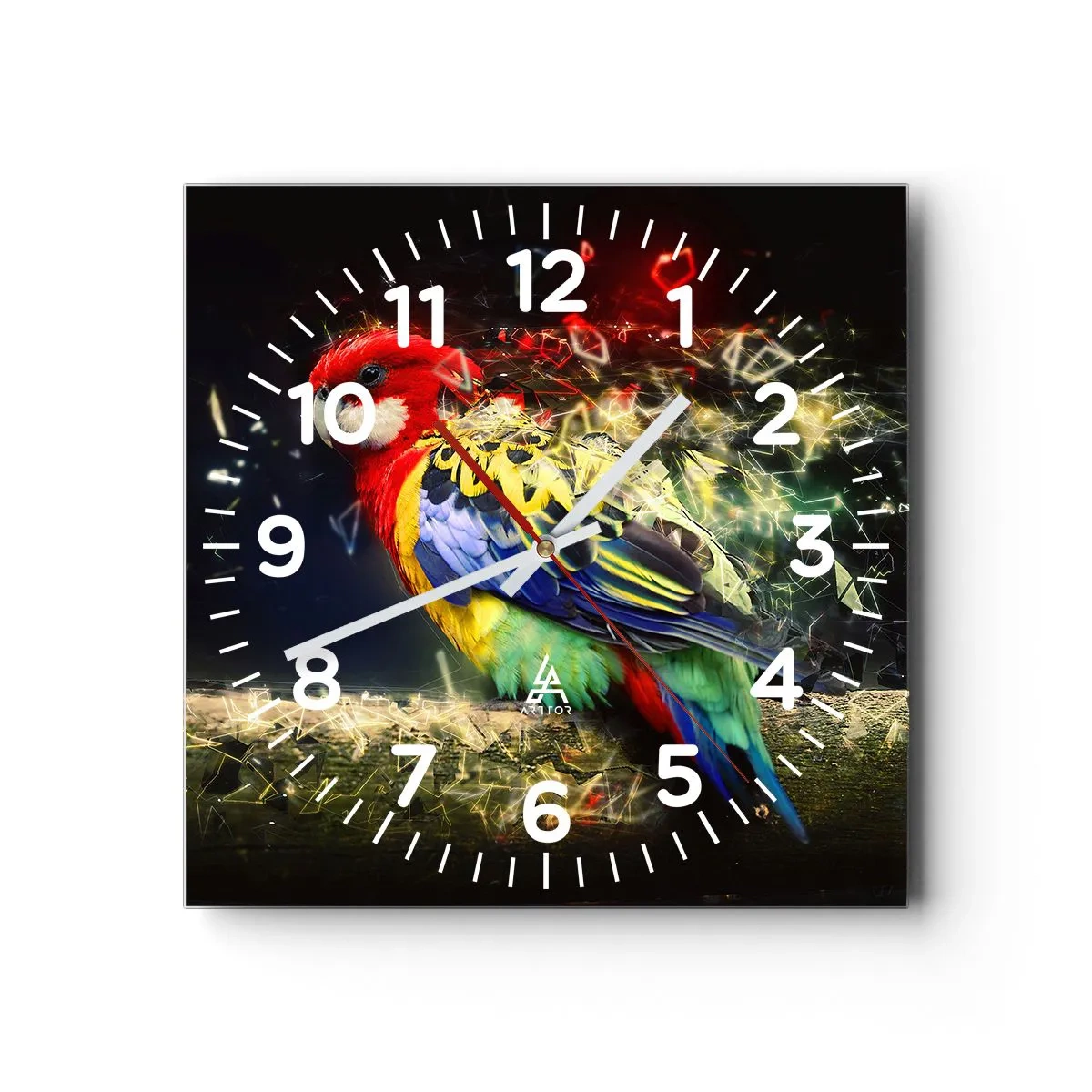 Wall clock - Clock on glass - Messenger of Light - 40x40 cm