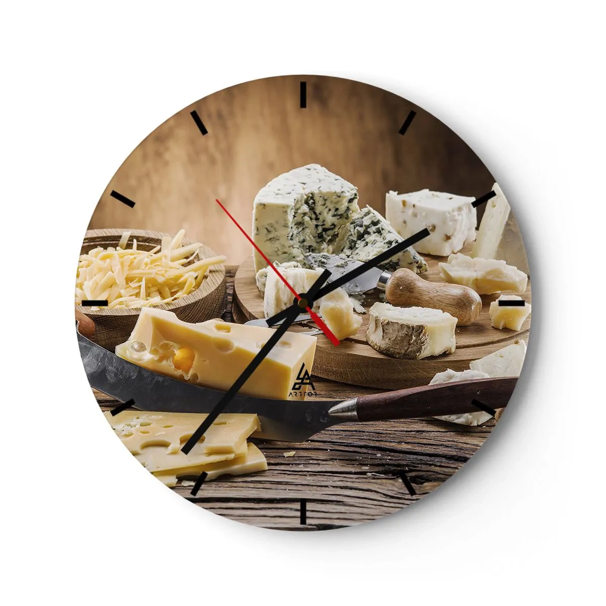 Wall clock - Clock on glass - Say Cheese! - 40x40 cm