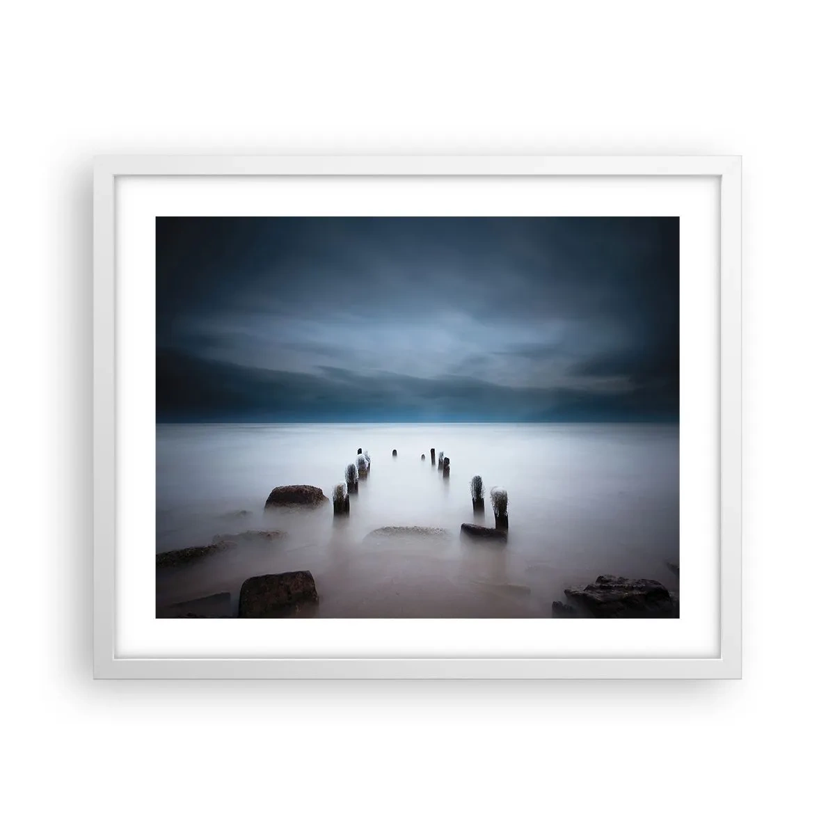 Poster in white frmae - Pensive Lake - 50x40 cm