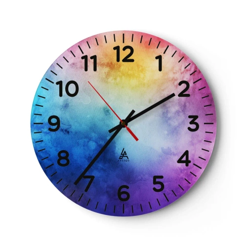 Wall clock - Clock on glass - Almost in Seventh Heaven - 30x30 cm