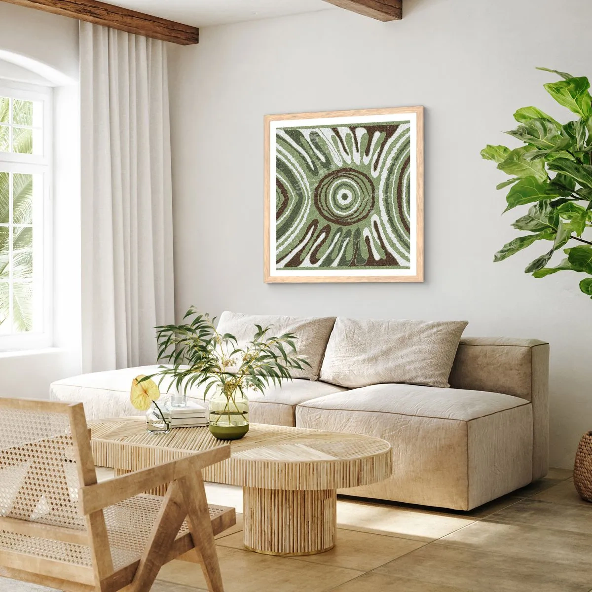 Poster in light oak frame - Explosion of Emotions - 50x50 cm