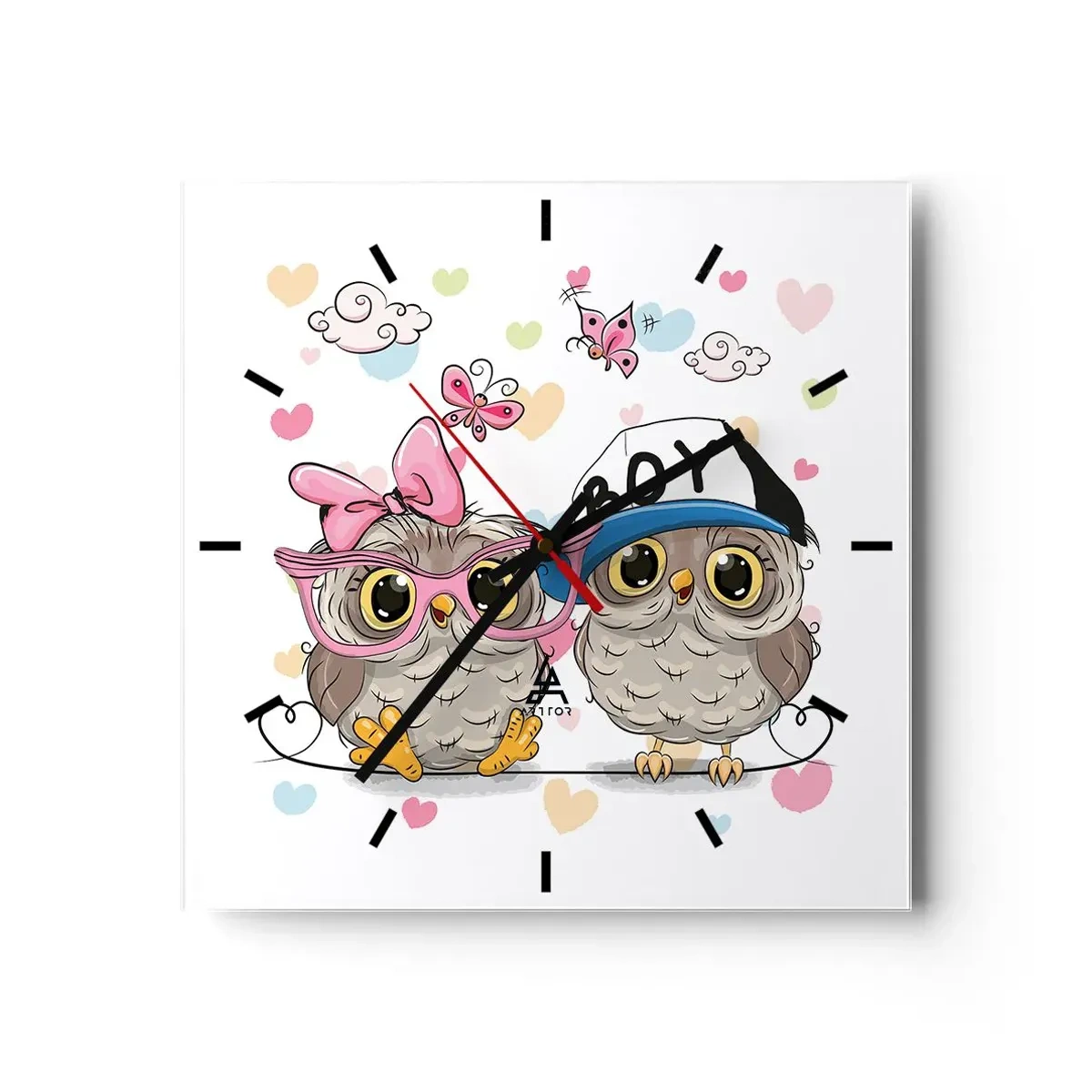 Wall clock - Clock on glass - Let's Keep in Love! - 30x30 cm