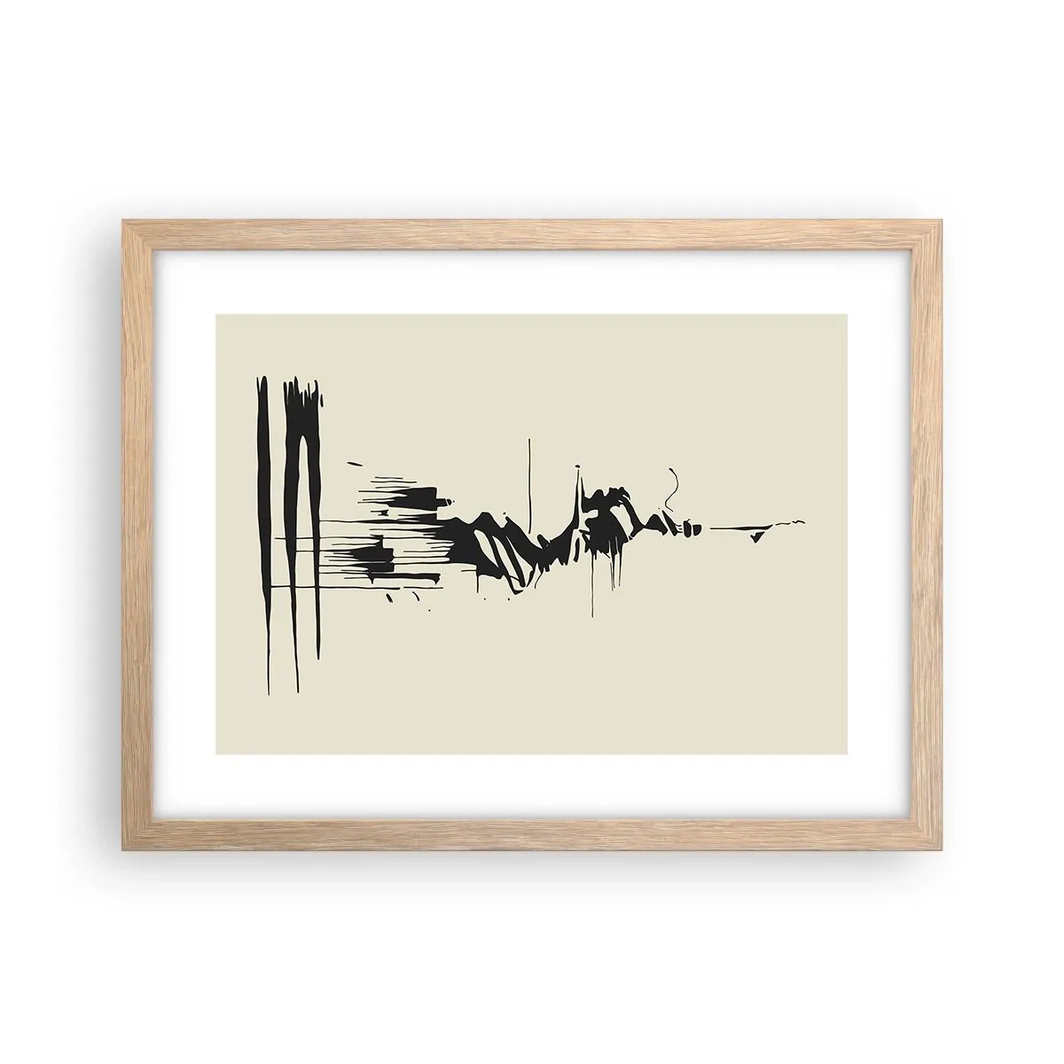 Poster in light oak frame - Hasty Abstract - 40x30 cm