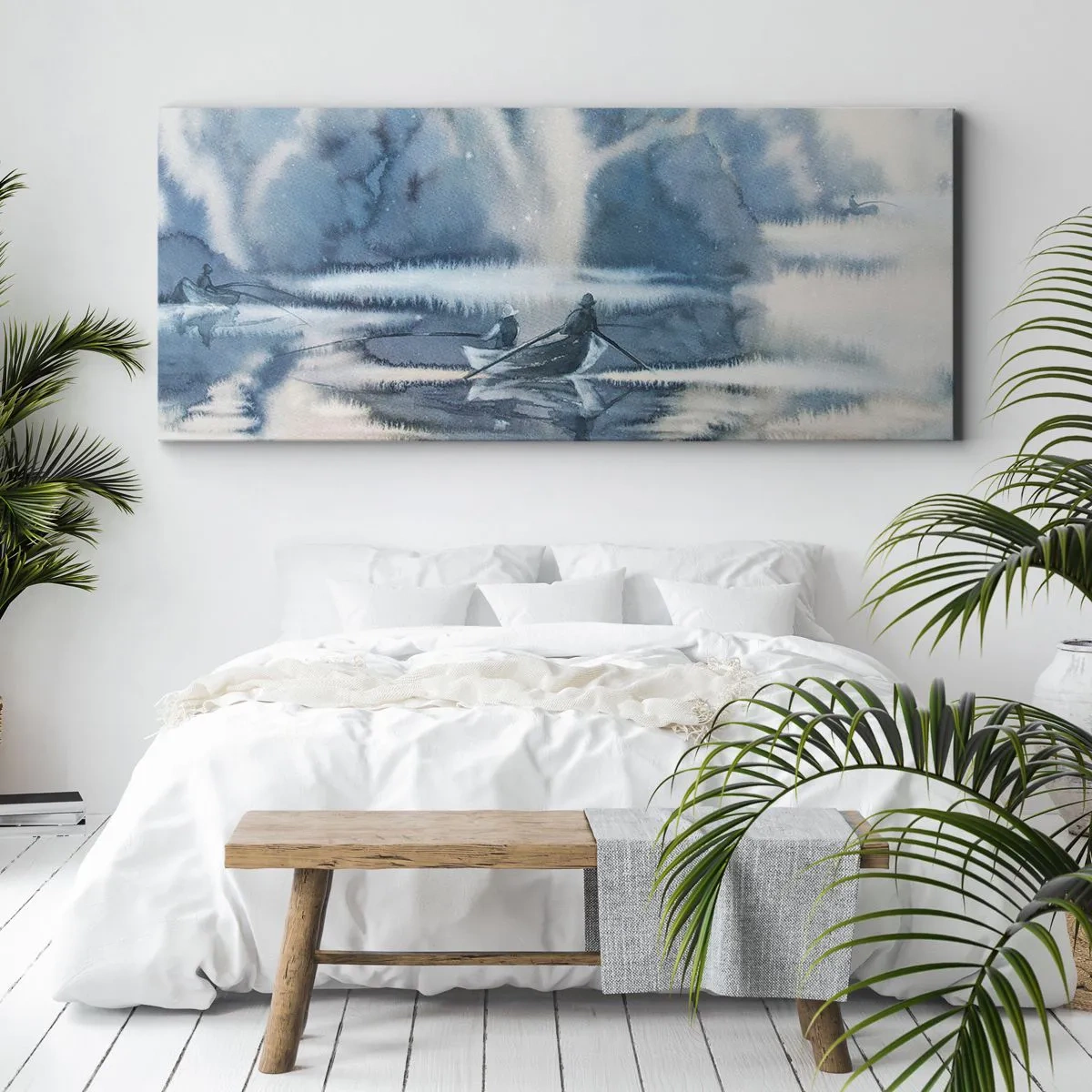 Canvas picture - Fishermen in Their Paradise - 160x50 cm