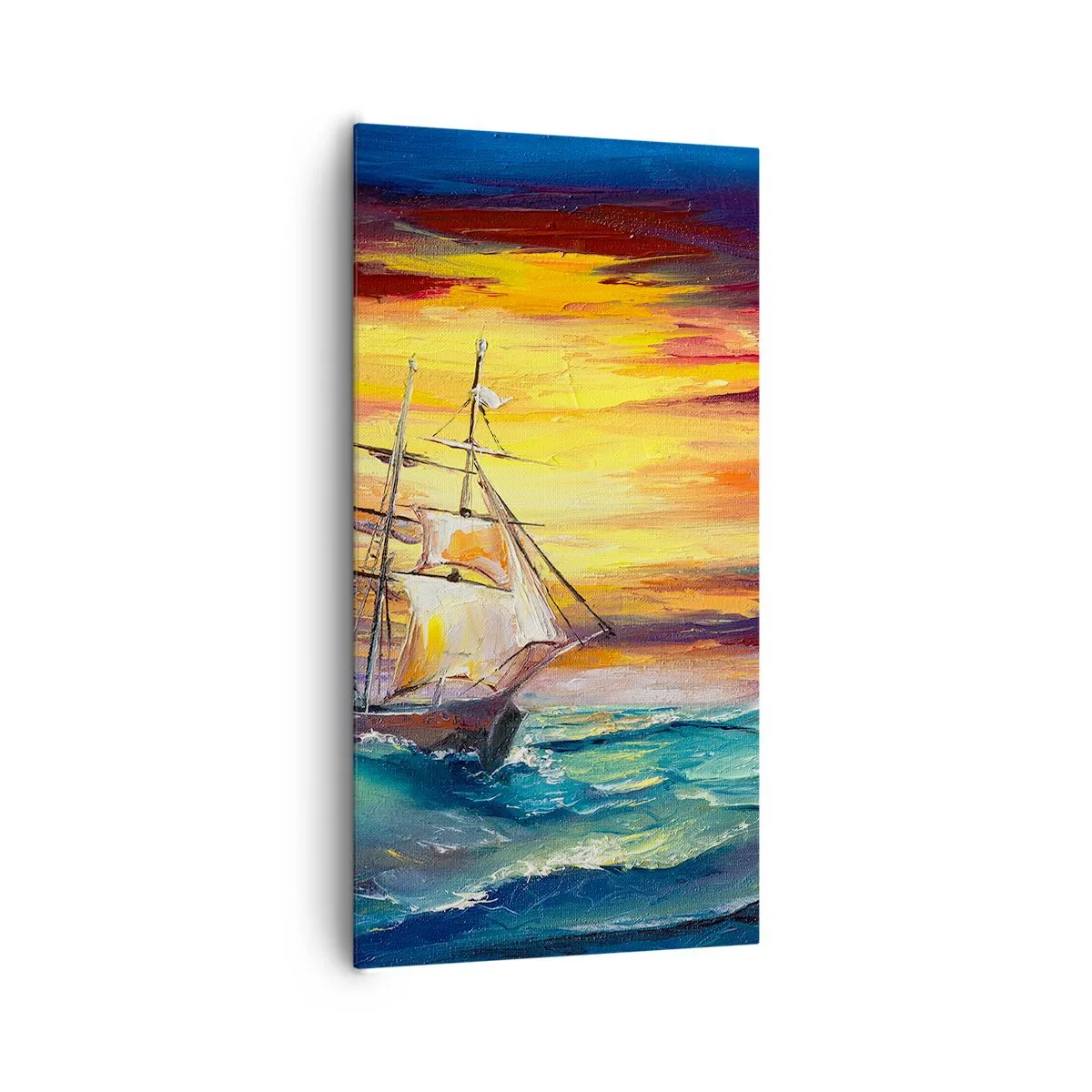 Canvas picture - Fearlessly towards the Waves - 65x120 cm