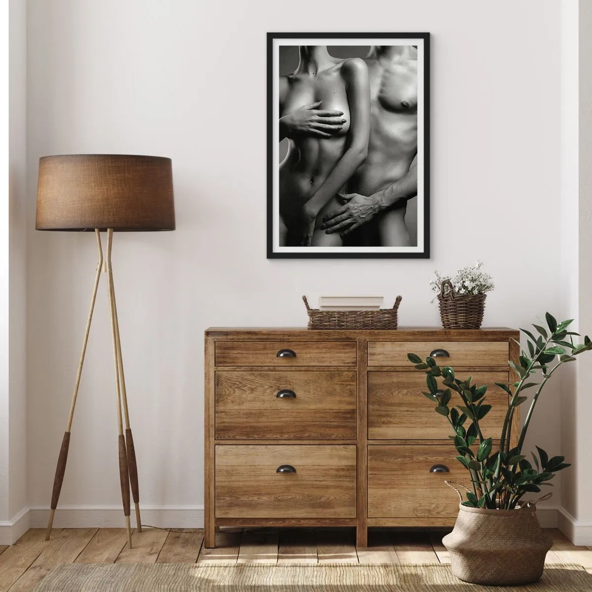 Poster in black frame - Adam and Eve - 40x50 cm