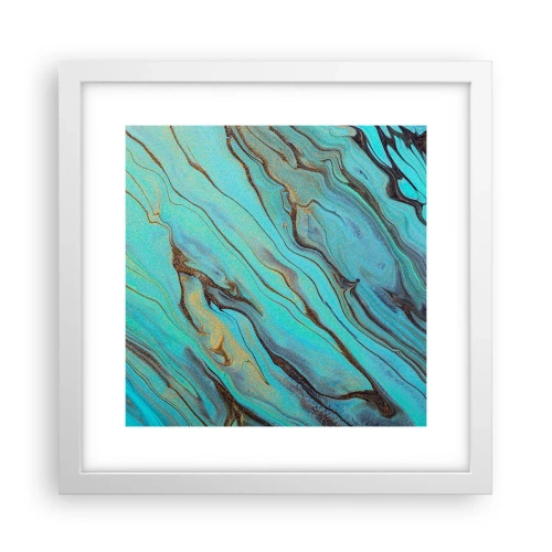 Poster in white frmae - Turquoise Tide - 30x30 cm