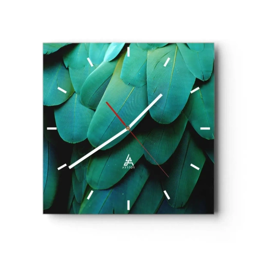 Wall clock - Clock on glass - Precision of Parrot Nature - 40x40 cm